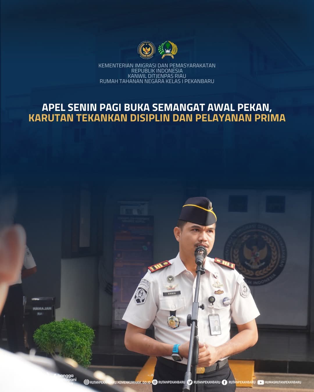 Apel Senin Pagi Buka Semangat Awal Pekan, Karutan Tekankan Disiplin dan Pelayanan Prima